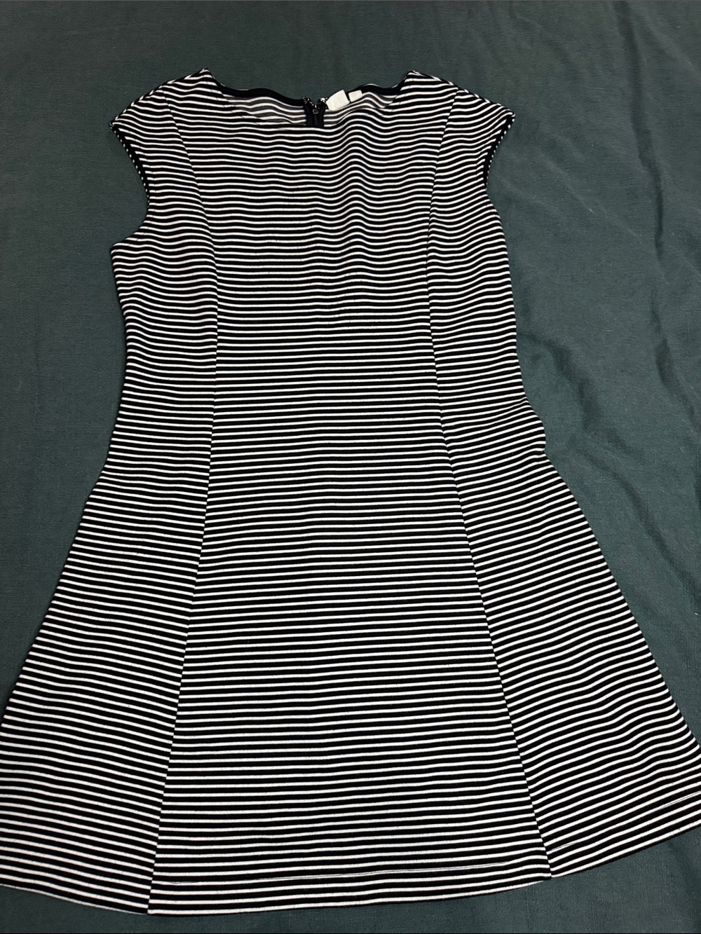 GAP Black and White Striped Fit-and-Flare Mini Dress